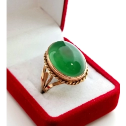 Złoty pierścionek z Chalcedonem Pr.585 W:6,10gr Roz.16