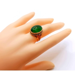 Złoty pierścionek z Chalcedonem Pr.585 W:6,10gr Roz.16