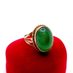 Złoty pierścionek z Chalcedonem Pr.585 W:6,10gr Roz.16