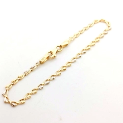 Złota bransoletka Bicolor PR.585 W:1,25gr Dł.17cm NOWA InterSKLEP