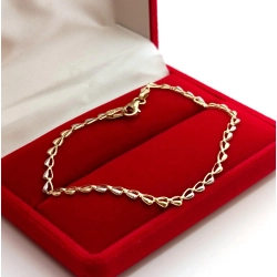 Złota bransoletka Bicolor PR.585 W:1,25gr Dł.17cm NOWA InterSKLEP