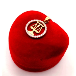 Złota zawieszka znak zodiaku Waga z cyrkoniami PR.585 W:1,47gr InterSKLEP