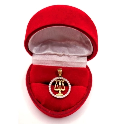Złota zawieszka znak zodiaku Waga z cyrkoniami PR.585 W:1,47gr InterSKLEP