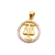 Złota zawieszka znak zodiaku Waga z cyrkoniami PR.585 W:1,47gr InterSKLEP